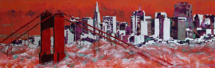 Peinture intitulée "San Francisco" par K.Provent, Œuvre d'art originale, Acrylique