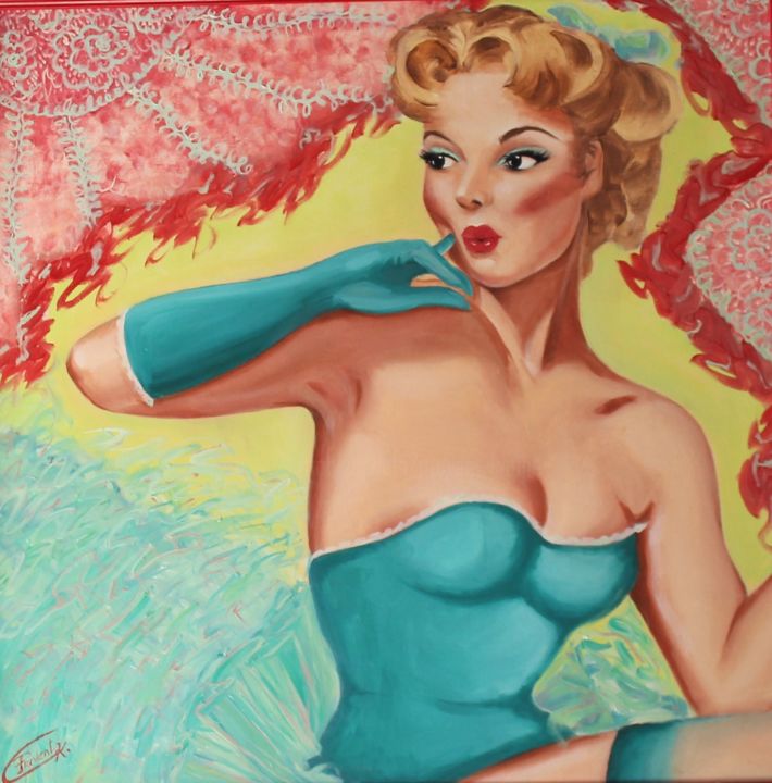 Painting titled "PIN UP" by K.Provent, Original Artwork, Acrylic