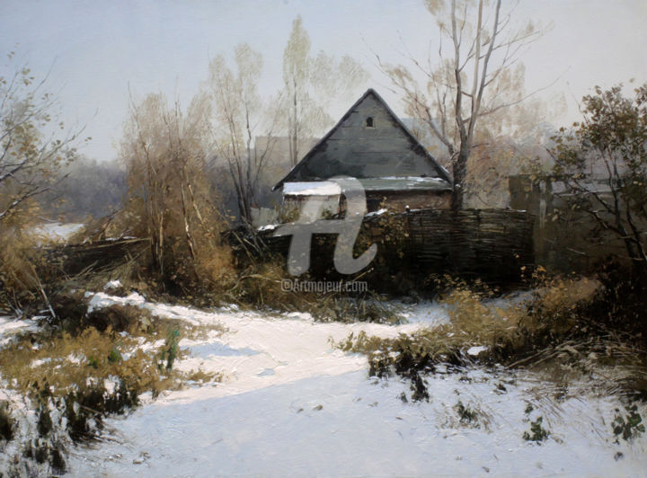 Schilderij getiteld "Winter" door Yuri Pryadko, Origineel Kunstwerk, Olie