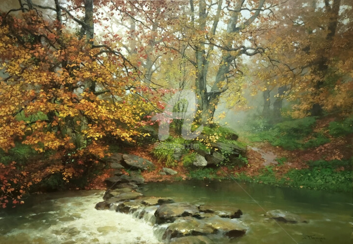 Peinture intitulée "After Rain" par Yuri Pryadko, Œuvre d'art originale, Huile