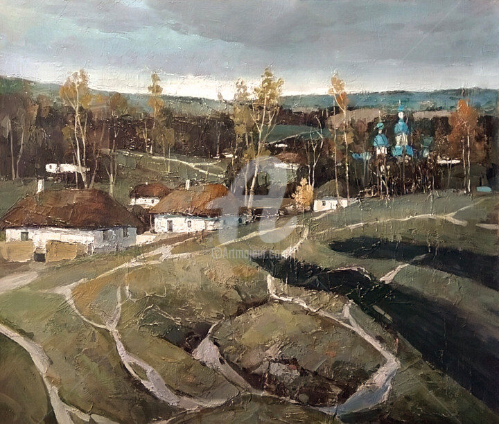 Malerei mit dem Titel "Autumn" von Yuri Pryadko, Original-Kunstwerk, Öl