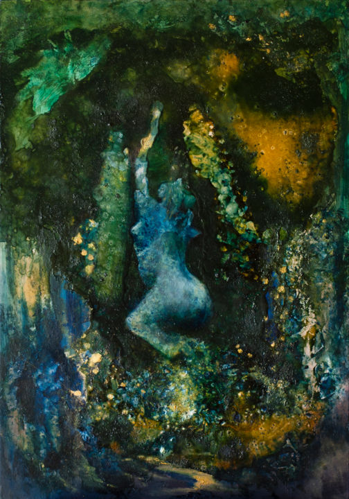 Pintura titulada "The Mermaid" por Przemek Kret, Obra de arte original, Oleo