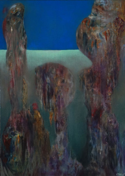 Painting titled "Ascending" by Przemek Kret, Original Artwork, Oil
