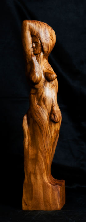 Sculpture titled "Wave" by Przemek Kret, Original Artwork, Wood