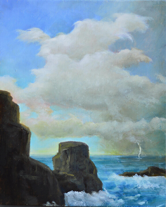 Painting titled "Impending Storm" by Ps Drury, Original Artwork, Oil