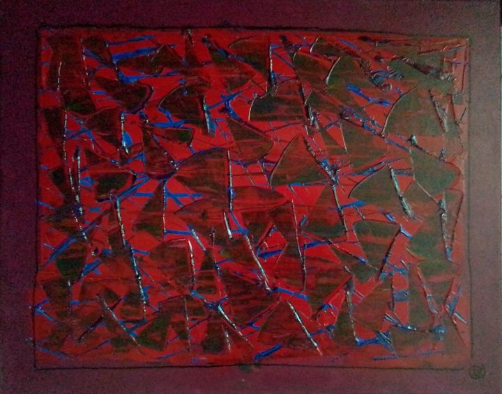 Peinture intitulée "Triangles" par Paul Sath, Œuvre d'art originale, Acrylique