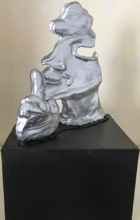 Sculpture intitulée "Écoutez le silence" par Pascale De Iudicibus, Œuvre d'art originale, Terre cuite