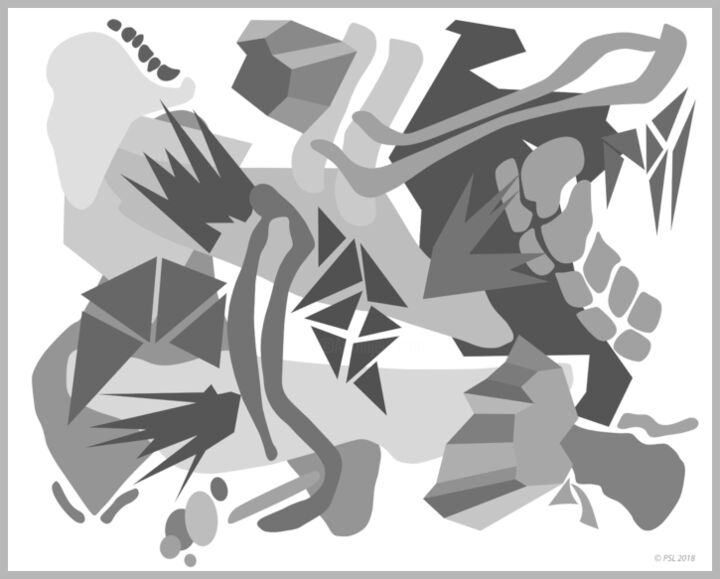 Grafika cyfrowa / sztuka generowana cyfrowo zatytułowany „Equi-libre 22” autorstwa Psl, Oryginalna praca, Malarstwo cyfrowe