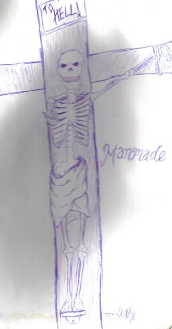Drawing titled "Manmade" by The Antichrist, Original Artwork