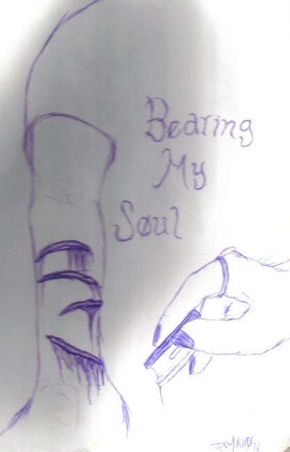 Drawing titled "Bearing My Soul" by The Antichrist, Original Artwork