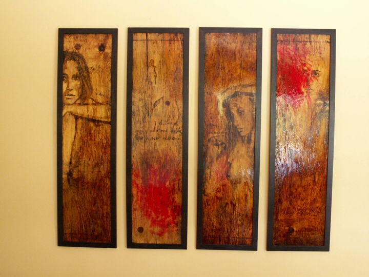 Painting titled "TABLAS" by Puchi, Original Artwork, Acrylic