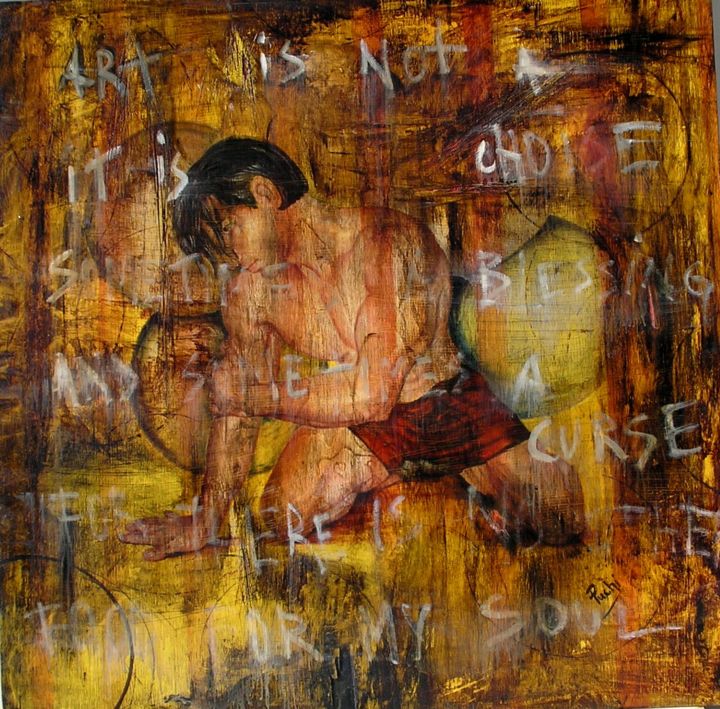 Schilderij getiteld "ART IS NOT A CHOICE" door Puchi, Origineel Kunstwerk