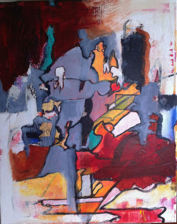 Картина под названием "abstracto-a.jpg" - Puchi, Подлинное произведение искусства, Акрил