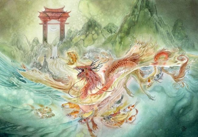 Painting titled "8. Climbing the Dra…" by Shadowscapes, Original Art,