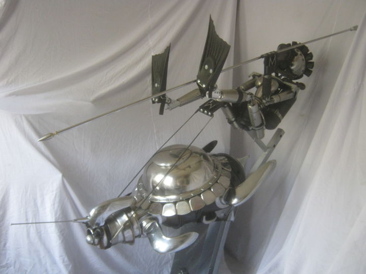 Sculpture titled "МОРСКАЯ ОХОТНИЦА" by Sergei Bogoliubov, Original Artwork, Metals