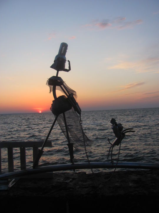 Sculpture titled ""ЦАЦА и цуцик.."" by Сергей Боголюбов, Original Art, Metals