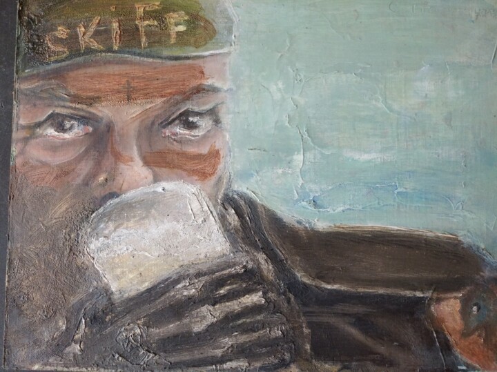 Pintura titulada ""Байкер "Скиф"." por Sergei Bogoliubov, Obra de arte original, Oleo