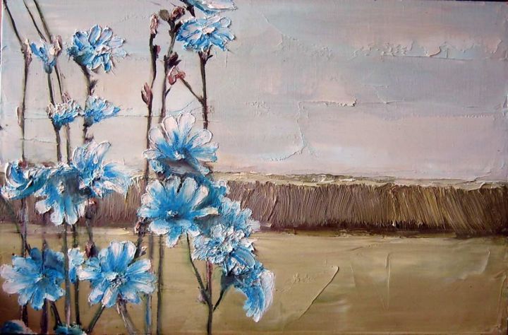 Pintura titulada "Полевые цветы.." por Sergei Bogoliubov, Obra de arte original, Oleo