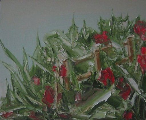 Peinture intitulée "цветы" par Sergei Bogoliubov, Œuvre d'art originale, Huile