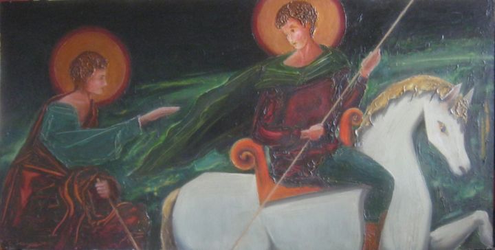 Картина под названием "Два святых.." - Сергей Боголюбов, Подлинное произведение искусства