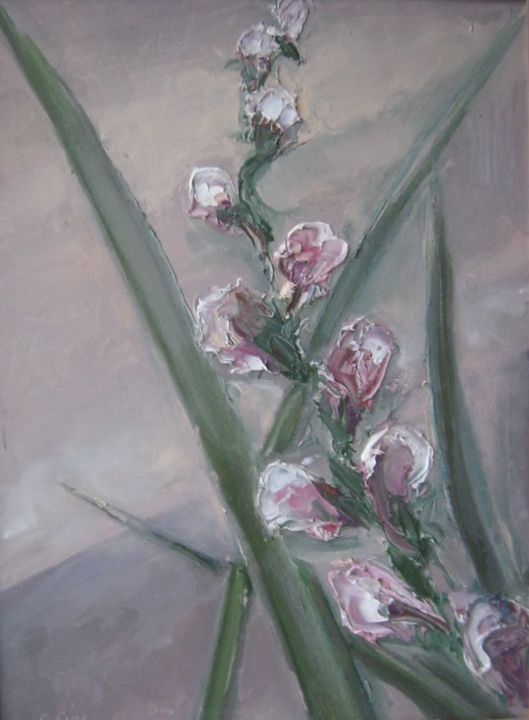Schilderij getiteld "цветок.." door Sergei Bogoliubov, Origineel Kunstwerk, Olie