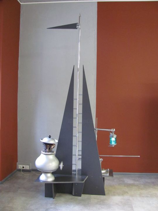 Sculpture intitulée "НА ЯХТЕ.. с фонарем!" par Sergei Bogoliubov, Œuvre d'art originale
