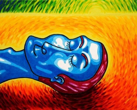 Painting titled "Sleepy Head" by Punit Vaidya, Original Artwork