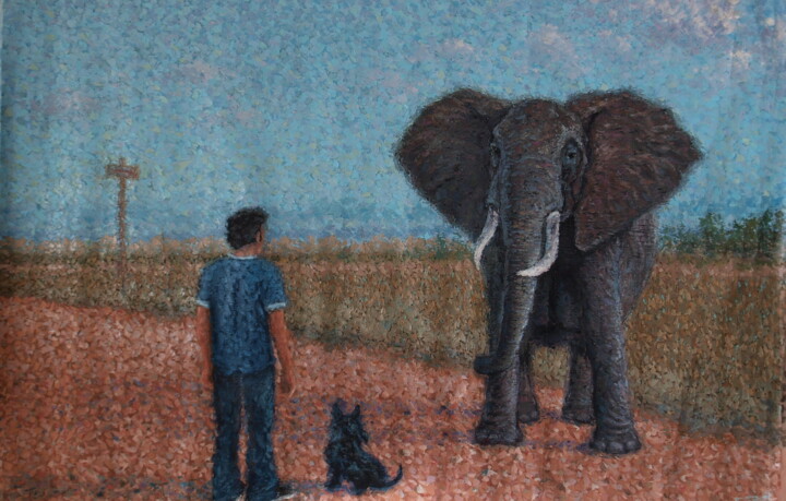 Pintura titulada "Animal de poder" por Adrian Castro, Obra de arte original, Oleo