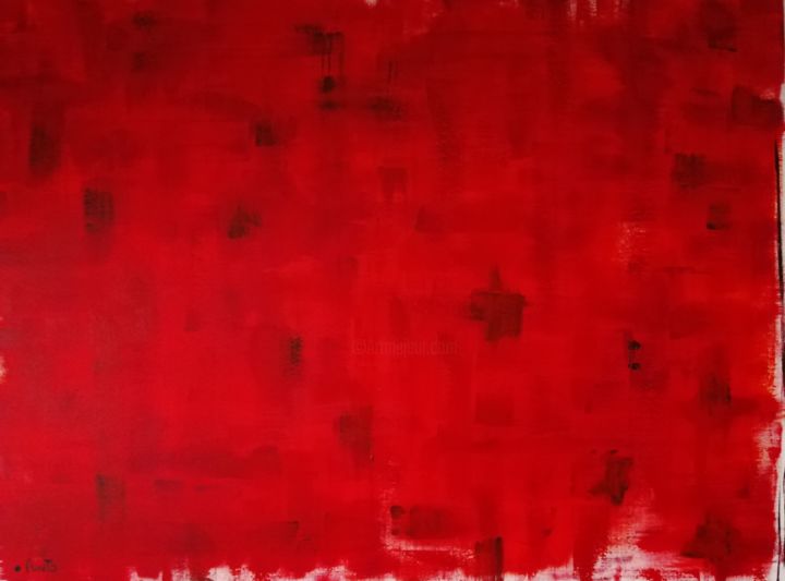 Peinture intitulée "Rosso & Rosso" par Punto, Œuvre d'art originale, Acrylique