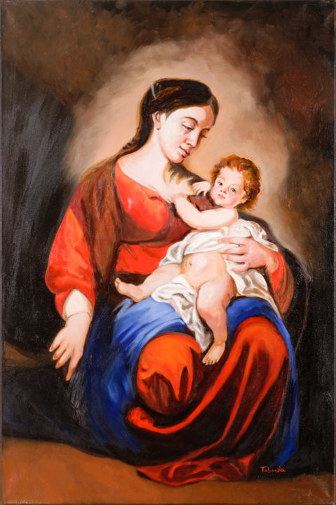 Painting titled "Virgen" by Purity, Original Artwork, Oil