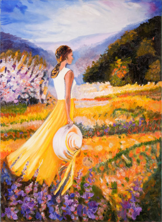 Malerei mit dem Titel "Primavera" von Purity, Original-Kunstwerk, Öl