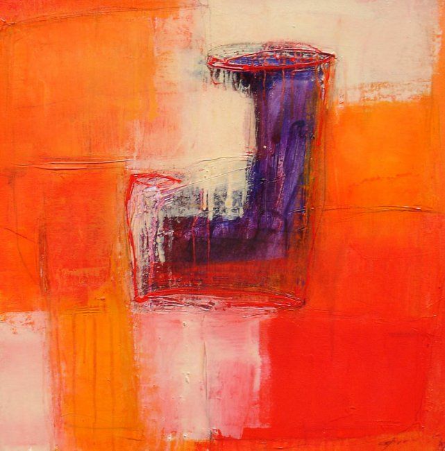 Картина под названием "HARMONY OF RED #2" - Purnata, Подлинное произведение искусства, Масло
