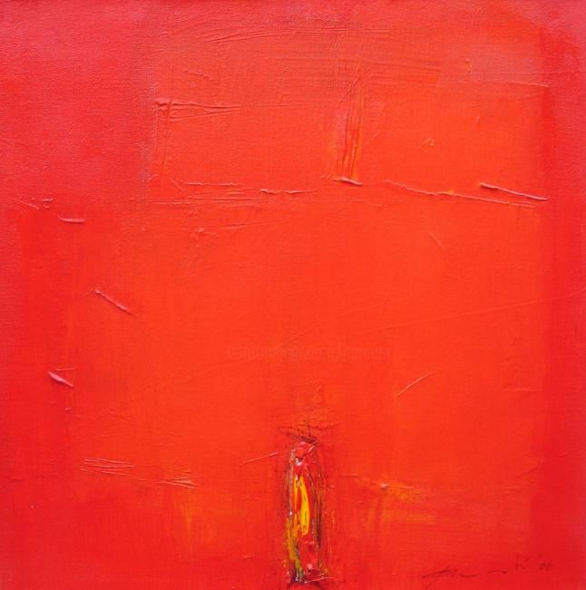 Painting titled "RED DREAM #4" by Purnata, Original Artwork, Oil