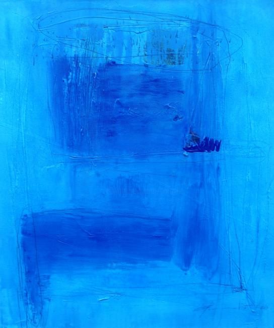 Картина под названием "TRUE BLUE #2" - Purnata, Подлинное произведение искусства, Масло