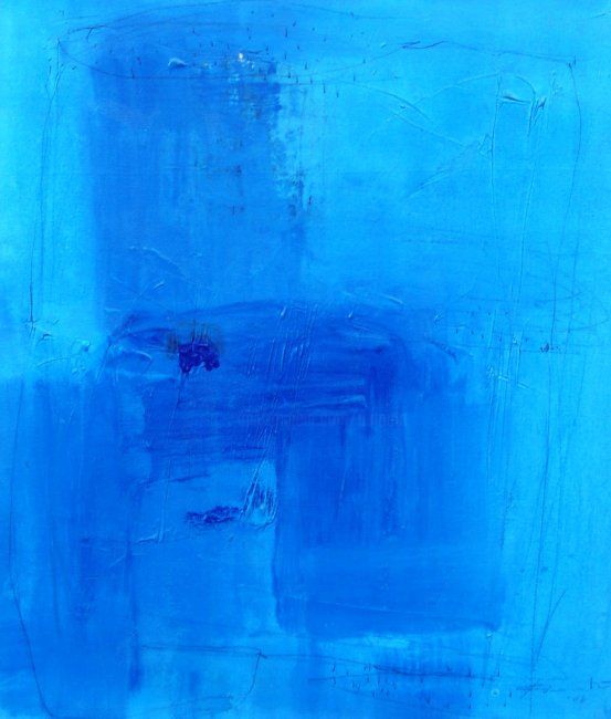 Painting titled "TRUE BLUE #1" by Purnata, Original Artwork, Oil
