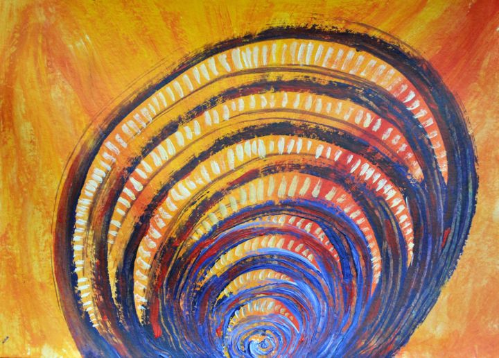 Картина под названием "The circle of life" - Purusha Geelen - Van De Graaf, Подлинное произведение искусства, Акрил
