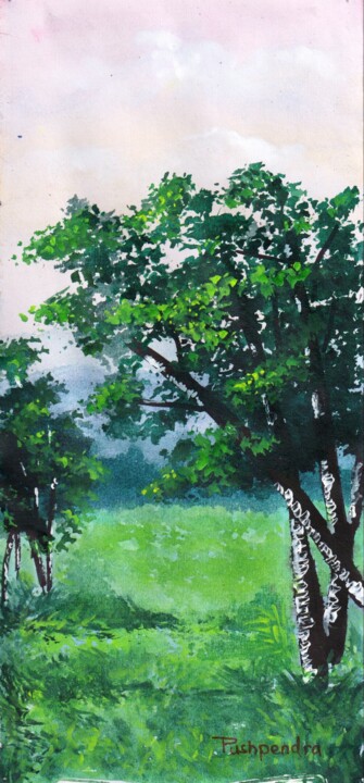 Painting titled "Landscape2" by Pushpendra Singh Mandloi, Original Artwork, Acrylic
