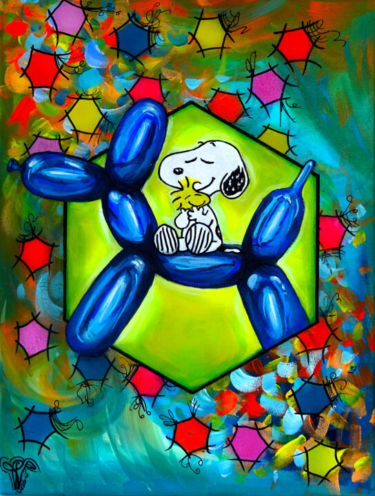 Painting titled "Peinture Pop Art Sn…" by Pvettese, Original Artwork, Acrylic Mounted on Wood Stretcher frame