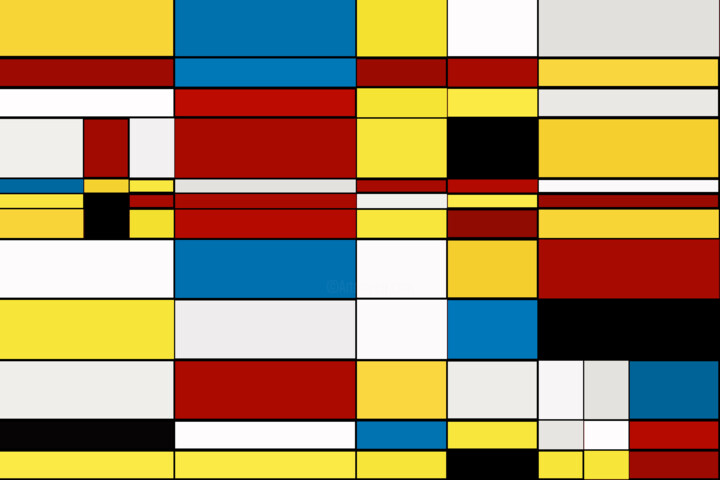 Arts numériques intitulée "Mondrian Style" par Pwa Studio, Œuvre d'art originale, Peinture numérique