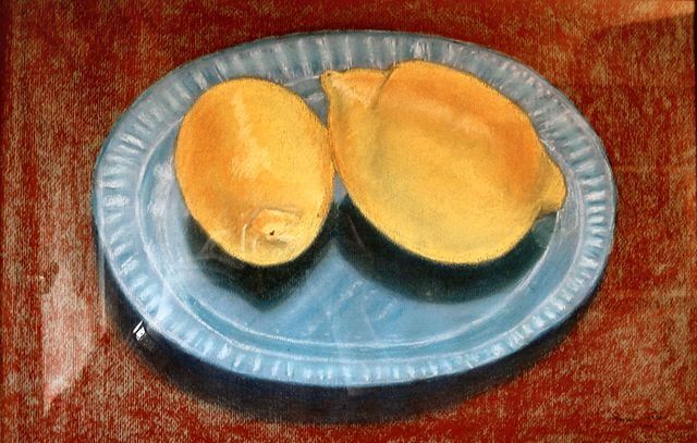 Peinture intitulée "Citrons" par Pascal Weber, Œuvre d'art originale