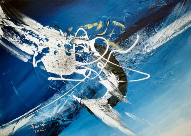 Pintura intitulada "Speed blue" por Pascal Weber, Obras de arte originais