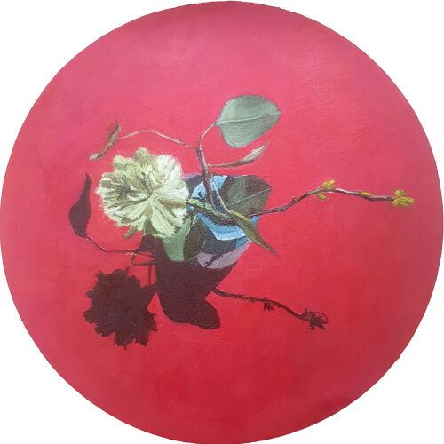Картина под названием "на красном" - Victoria Poluektova, Подлинное произведение искусства, Масло