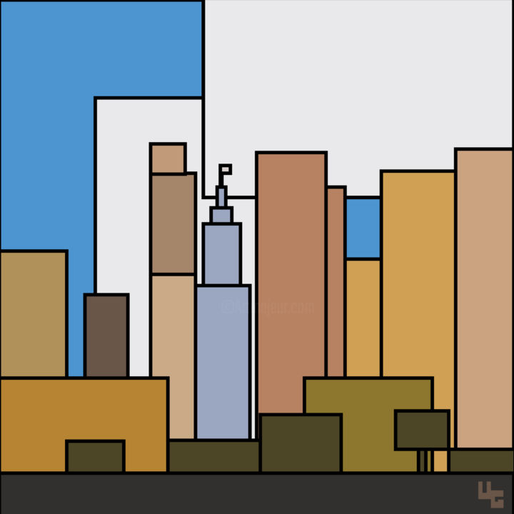 Digital Arts titled "São Paulo UG4.449" by Ulysses Galletti, Original Art, Digital Painting