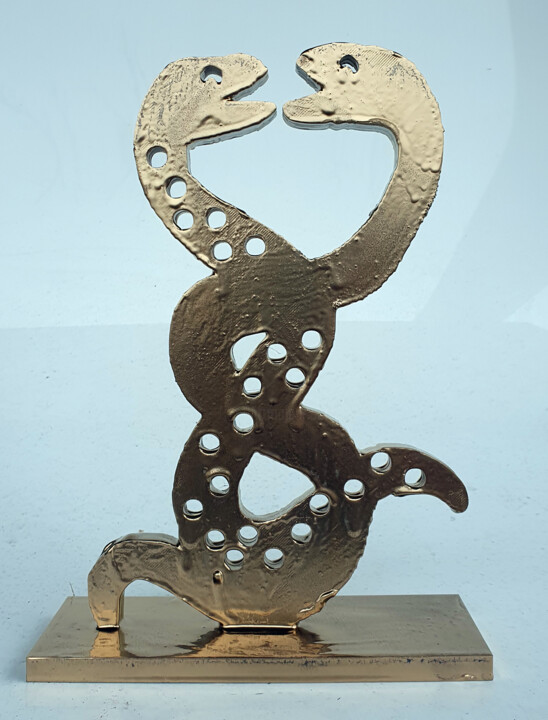 Sculpture intitulée "PYB Serpents de Nik…" par Pyb, Œuvre d'art originale, Résine