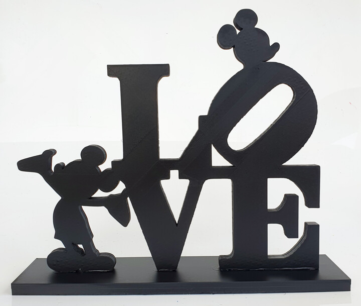 "PyB LOVE Mickey mou…" başlıklı Heykel Pyb tarafından, Orijinal sanat, Rezine