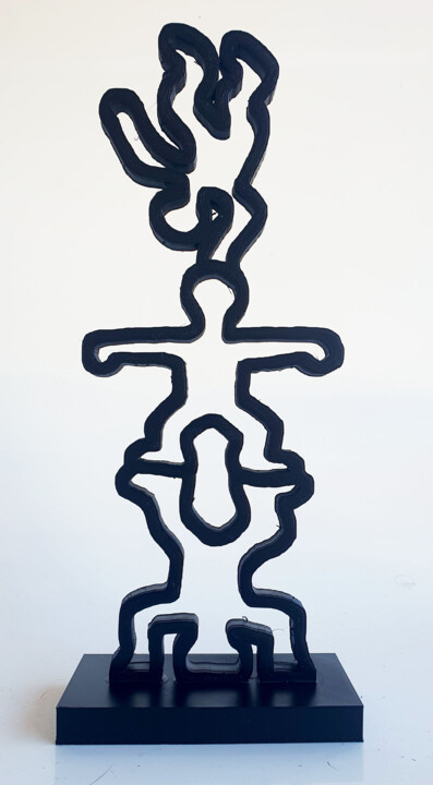 Rzeźba zatytułowany „PYB totem Haring  ,…” autorstwa Pyb, Oryginalna praca, Akryl