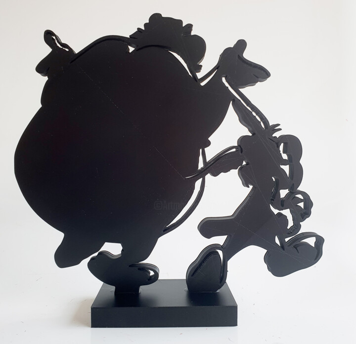 Sculpture intitulée "PYB Asterix & Obeli…" par Pyb, Œuvre d'art originale, Résine