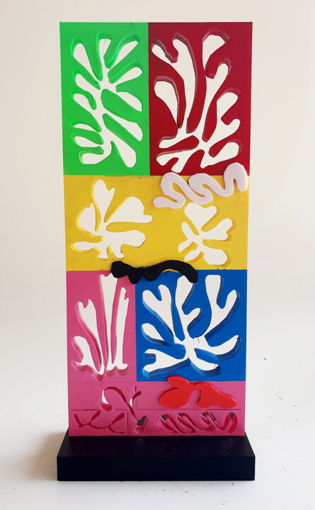 "PyB totem fleurs Ma…" başlıklı Heykel Pyb tarafından, Orijinal sanat, Rezine