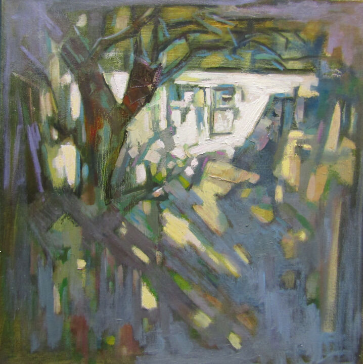 Картина под названием "Бабушкин домик" - Анна Пынеева, Подлинное произведение искусства, Масло