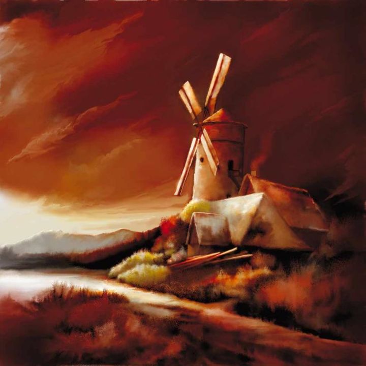 Painting titled "Le moulin" by Ferrer / Py.R  /  Gef, Original Artwork, Other